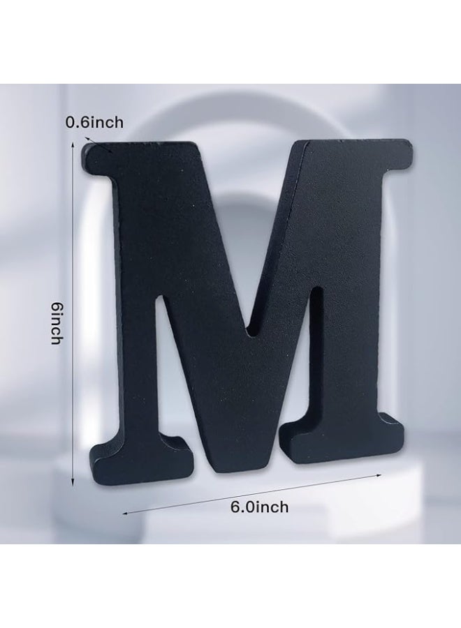 MIRFA Wooden Free Standing Decorative Letter Slices - Black - 6inches (M) - Image 2